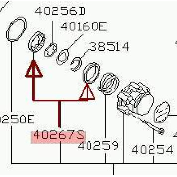 Ремкомплект муфты ступицы Datsun D21, Pathfinder D21,Terrano D21 / R20 <b>NISSAN 40267-34G00</b>-3