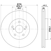 Диск тормозной передний LEXUS, TOYOTA CAMRY, PREVIA, WINDOM <b>NISSHINBO ND1057K</b>