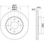 Диск тормозной передний NISSAN SUNNY, SUNNY Hatchback <b>NISSHINBO ND2011K</b>