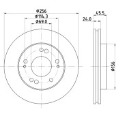 Диск тормозной передний MITSUBISHI ECLIPSE I-II, GALANT VI, STRATUS Coupe <b>NISSHINBO ND3010K</b>
