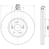 Диск тормозной передний HONDA ACCORD IX Saloon , ACCORD VIII , ACCORD VIII Estate <b>NISSHINBO ND8034K</b>