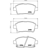 Колодки тормозные дисковые, передние, LEXUS/TOYOTA LX, LAND CRUISER, COROLLA, LX , LAND CRUISER 200 , LAND CRUISER <b>NISSHINBO NP1054</b>