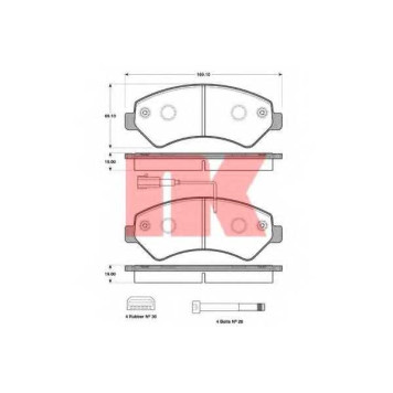 Колодки тормозные дисковые для CITROEN JUMPER / FIAT DUCATO(250,290) / PEUGEOT BOXER <b>NK 221962</b>