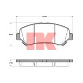 Колодки тормозные дисковые для NISSAN QASHQAI(J10,JJ10), X-TRAIL(T31) / SUZUKI KIZASHI(FR) <b>NK 222269</b>