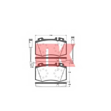 Колодки тормозные дисковые для MERCEDES C, CLK, CLS, E, M, S, SL, SLK / PEUGEOT 3008 <b>NK 223347 / WVA 23271</b>