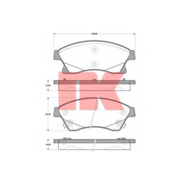 Колодки тормозные дисковые для CHEVROLET AVEO(T300), CRUZE(J300,J305,J308) / OPEL ASTRA GTC J, ASTRA, ZAFIRA(P12) <b>NK 223644</b>