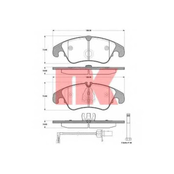 Колодки тормозные дисковые для AUDI A4(8K2, 8K5, 8KH, B8), A5(8F7, 8T3, 8TA), A6(4G2, 4G5, 4GC, 4GD, 4GH, 4GJ, C7), A7(4GA, 4GF), Q5(8R) <b>NK 2247107</b>