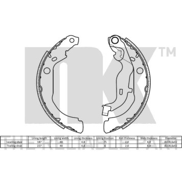 Колодки тормозные барабанные <b>NK 2739848</b>-1