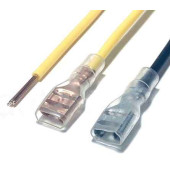 Разъем электрический наружный мама 6,3мм в силиконовой изоляции с проводом белый