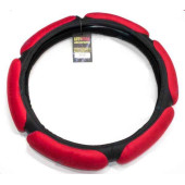 Оплетка на руль спонжевая (6 подушек) М красная AUTOOPERA