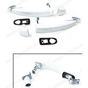 Ручки дверей наружные ВАЗ 2180 Vesta, X-Ray (ледниковый) комплект 2шт: левая + правая <b>2180-000121 + 2180-000120</b> передн.=задн.