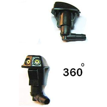 Форсунка омывателя (жиклер) 2-дырая на защелке боковой штуцер