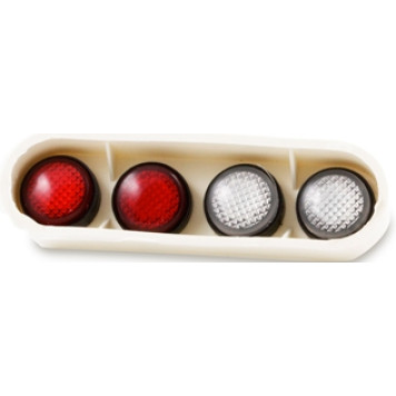 Болты крепления номера декоративные (красный+белый) 4шт