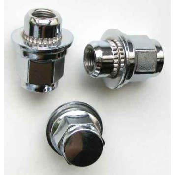 Гайка колесная 12х1,25х38 ключ на 21 с шайбой, хром (Nissan/Honda/Suzuki/Mazda)-1