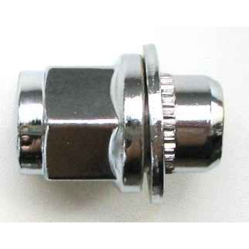 Гайка колесная 12х1,25х38 ключ на 21 с шайбой, хром (Nissan/Honda/Suzuki/Mazda)