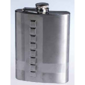 Фляжка металлическая 225 мл GT-13-47 декор "квадраты" (МС-289)