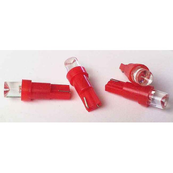 Лампа (LS30) светодиодная Т5 (W2-4,6d) красная, конус, без цоколя А12/1.2