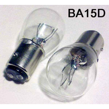 Лампа 12V 21+5W (P21/5W) 2 контакта ВА15d (выступы на цоколе на одном уровне) беcцветная