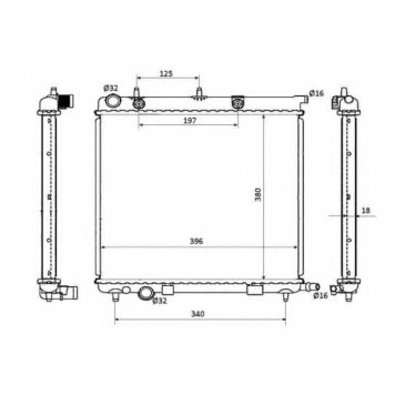 Радиатор охлаждения двигателя NRF 53863