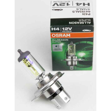 Лампа H4 12V 60/55W P43t-38 + 30%, 64193 ALS всесезонная