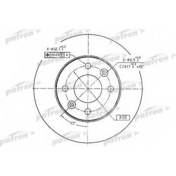 Тормозной диск PATRON PBD1016