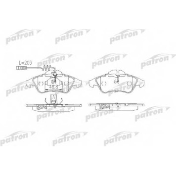 Колодки тормозные дисковые передний для MERCEDES V(638/2) <b>PATRON PBP1038</b>