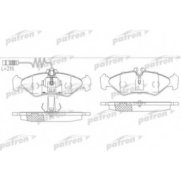 Колодки тормозные дисковые задний для MERCEDES SPRINTER(901, 902, 903) / VW LT(2, 2DA, 2DB, 2DC, 2DD, 2DE, 2DF, 2DH, 2DK) <b>PATRON PBP1039</b>