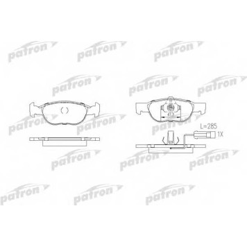 Колодки тормозные дисковые передний для FIAT BRAVA(182), BRAVO(182), MAREA(185), PUNTO(188,188AX) / LANCIA DEDRA(835), DELTA(836) <b>PATRON PBP1040</b>