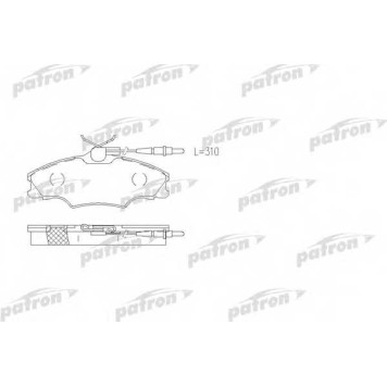 Колодки тормозные дисковые передний для PEUGEOT 406(8B,8E/F) <b>PATRON PBP1062</b>