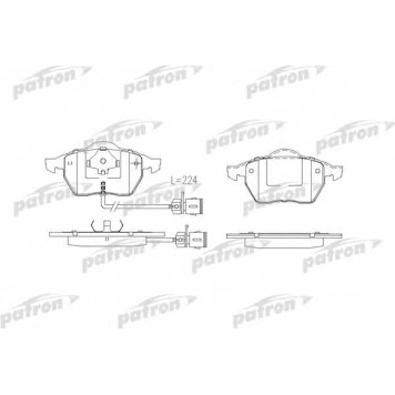 Колодки тормозные дисковые передний для AUDI A4(8D2,8D5,B5) / VW PASSAT(3B2,3B5) <b>PATRON PBP1167</b>