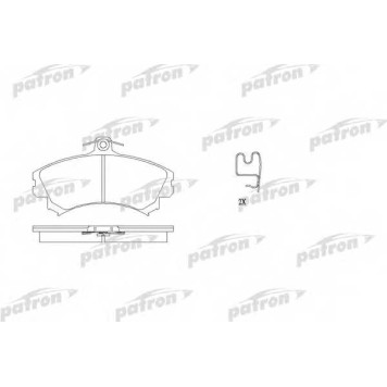 Колодки тормозные дисковые передний для MITSUBISHI CARISMA(DA#), COLT CZC(RG), COLT(Z2#A,Z3#A) / VOLVO S40(VS), V40(VW) <b>PATRON PBP1384</b>