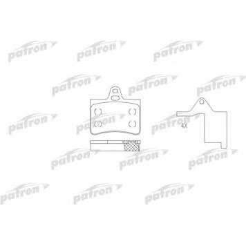Колодки тормозные дисковые задний для CITROEN C5(DC#,DE#,RC#,RE#) <b>PATRON PBP1413</b>