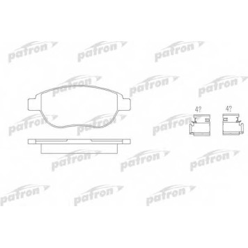 Колодки тормозные дисковые передний для CITROEN BERLINGO, C3, C4, XSARA / PEUGEOT 1007, 206, 207, 307, PARTNER <b>PATRON PBP1476</b>