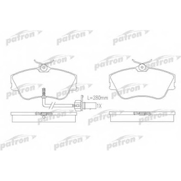 Колодки тормозные дисковые передний для VW LT(2DA, 2DD, 2DH), TRANSPORTER(70XA, 70XB, 70XC, 70XD, 7DB, 7DK, 7DW) <b>PATRON PBP1519</b>