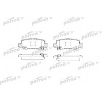 Колодки тормозные дисковые задний для TOYOTA COROLLA(##E11#, #E12J#, #E12T#, CDE12#, NDE12#, ZDE12#, ZZE12#) <b>PATRON PBP1574</b>