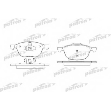 Колодки тормозные дисковые передний для FORD C-MAX(DM2), FOCUS(DA#), KUGA / MAZDA 3(BK), 5(CR19) / VOLVO C30, S40(MS), V50(MW) <b>PATRON PBP1594</b>