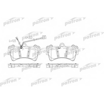 Колодки тормозные дисковые передний для AUDI Q7(4L) / PORSCHE CAYENNE(955,9PA) / VW TOUAREG(7L6,7L7,7LA) <b>PATRON PBP1626</b>