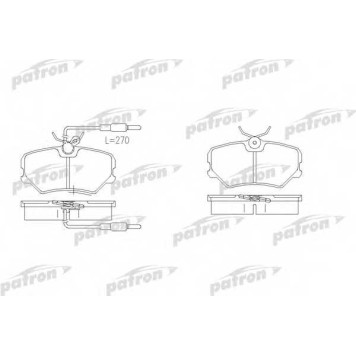 Колодки тормозные дисковые передний для PEUGEOT 306(7A,7B,7C,7D,N3,N5), 405(15B,15E,4B,4E) <b>PATRON PBP540</b>