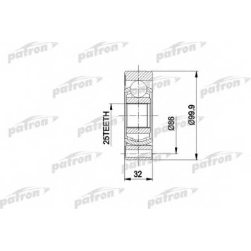 Шарнирный комплект приводного вала PATRON PCV1005