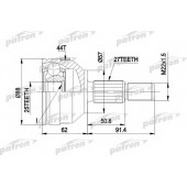 Шарнирный комплект приводного вала PATRON PCV1200