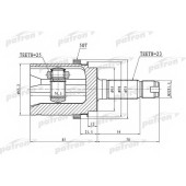 Шарнирный комплект приводного вала PATRON PCV1338