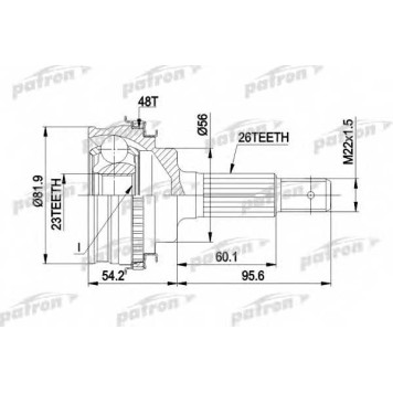 Шарнирный комплект приводного вала PATRON PCV1347