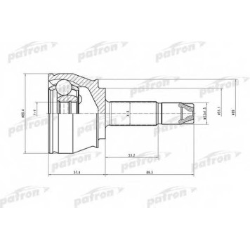 Шарнирный комплект приводного вала PATRON PCV1374