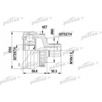 Шарнирный комплект приводного вала PATRON PCV1377