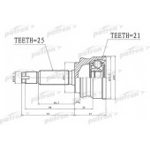 Шарнирный комплект приводного вала PATRON PCV1386