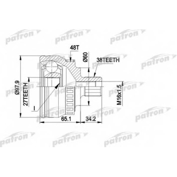 Шарнирный комплект приводного вала PATRON PCV1389