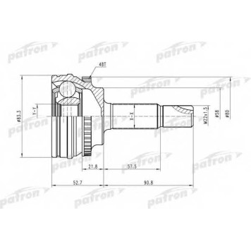 Шарнирный комплект приводного вала PATRON PCV1450