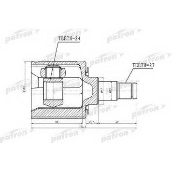 Шарнирный комплект приводного вала PATRON PCV1454
