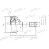 Шарнирный комплект приводного вала PATRON PCV1469