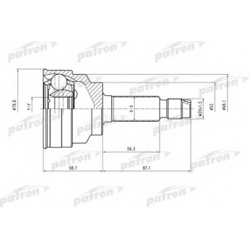 Шарнирный комплект приводного вала PATRON PCV1518
